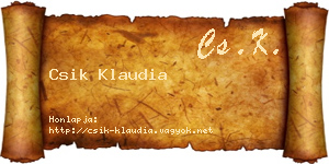 Csik Klaudia névjegykártya